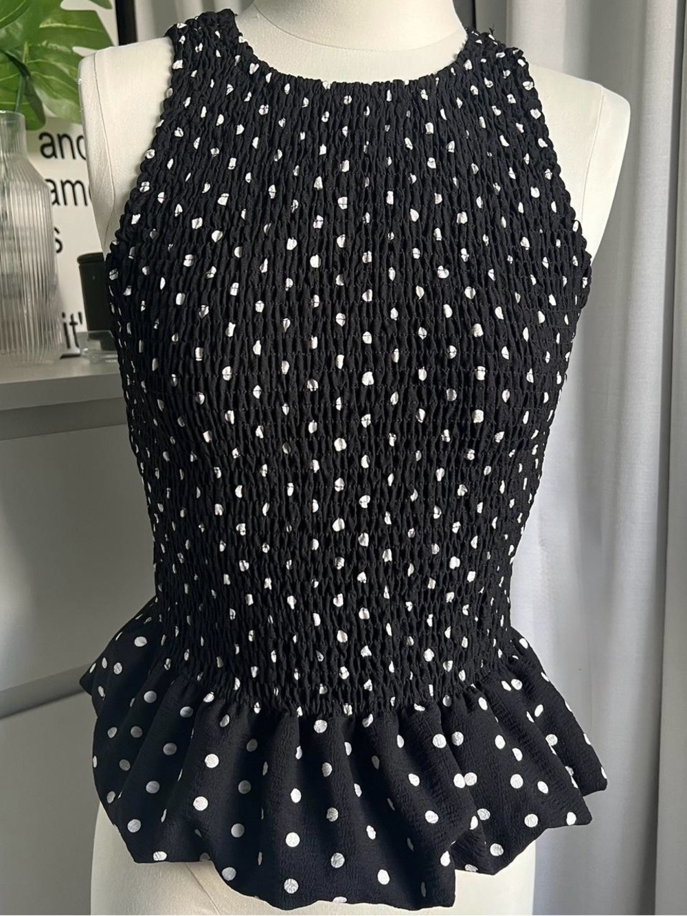 Black & White Polka Dot Tank Top